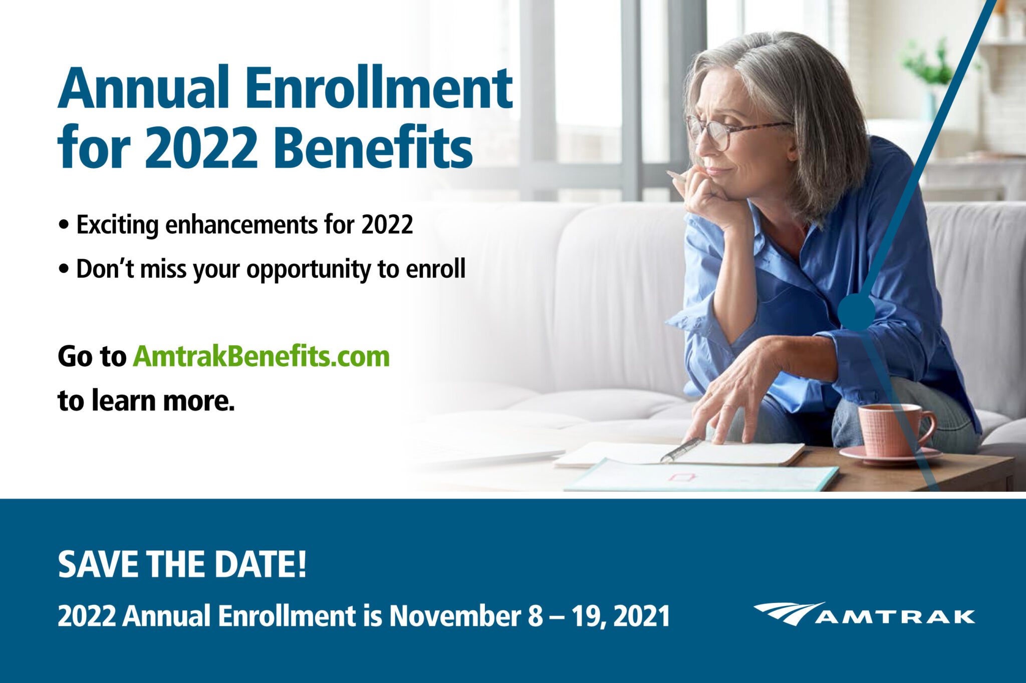Open Enrollment for Amtrak Benefits Begins November 8th